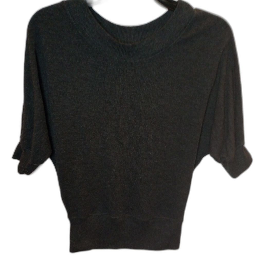 Juniors Fall Large 14 Gray half sleeve sweater women school minimalist preppy